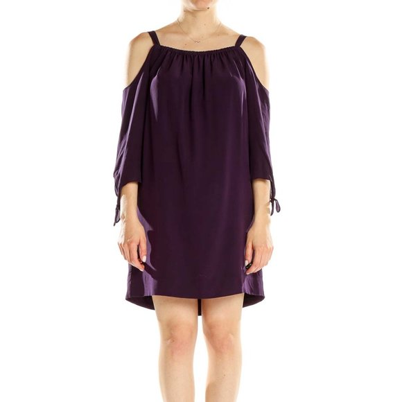 Madewell ~ Purple Silk 3/4 Sleeve Shift Mini Dress in size 0 - Picture 15 of 15